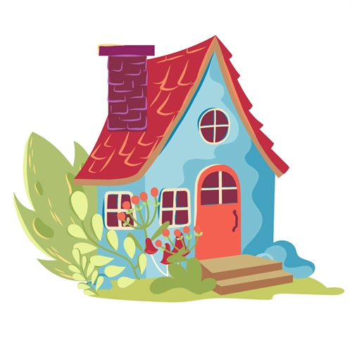 Fairyland Theme Cottage House Transparent Sticker